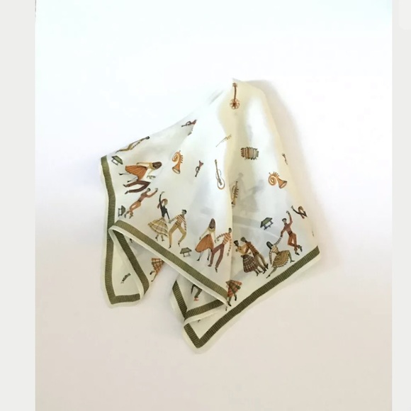 Vintage 1950's Scarf Musical Instruments & Dancers - Picture 3 of 7